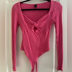 Pink long sleeve body suit